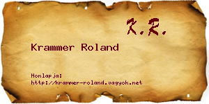 Krammer Roland névjegykártya